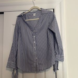 Club Monaco Blue Stripe Button down - size small